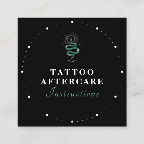 Mystic Snake Green Tattoo Aftercare Instructions S Square Business Card