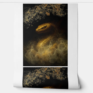 Mystic snake in golden fog wallpaper 