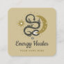 Mystic Snake Sun Moon Star Celestial Energy Healer Square Business Card