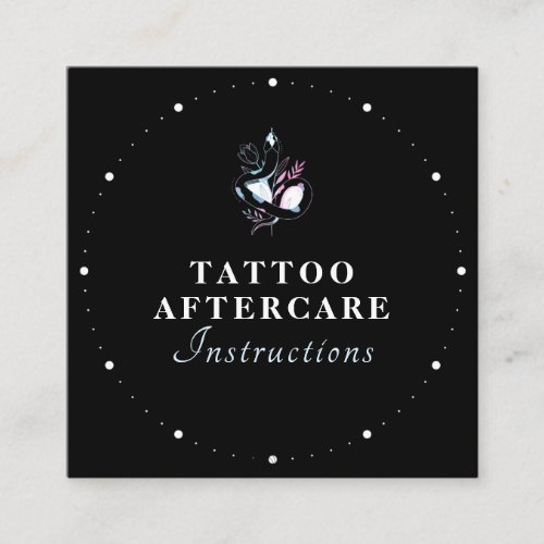 Mystic Snake Tattoo Aftercare Instructions Elegant Square Business Card