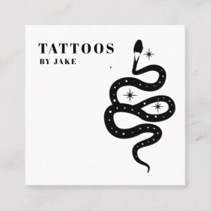 Mystic Snake Tattoo Artist Square Business Card