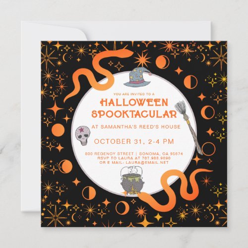 Mystic Snakes Witch Halloween Spooktacular Party I Invitation