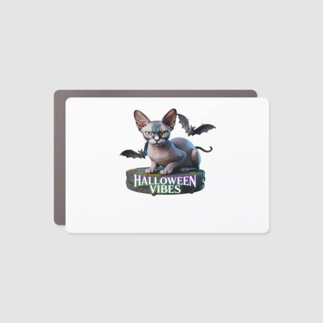 Mystic Sphynx Cat Halloween Aura Classic T-Shirt Car Magnet (Front)