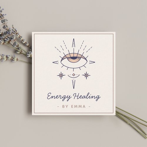 Mystic Spiritual Third Eye Cosmic Energy Healing Square Business Card