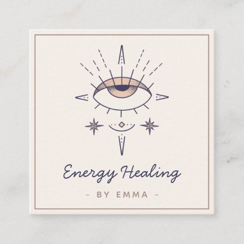 Mystic Spiritual Third Eye Cosmic Energy Healing Square Business Card