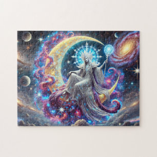 Mystic Stargazer Celestial Moon & Galaxy Jigsaw Puzzle