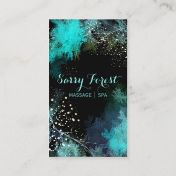 Mystic Starry Forest Massage Therapy Business Card by daphne1024 at Zazzle