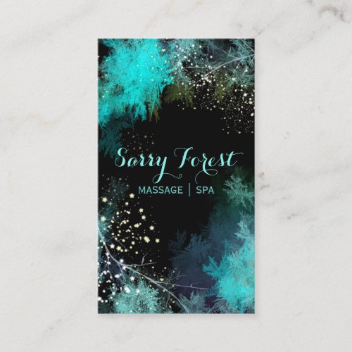 Mystic Starry Forest Massage Therapy Business Card