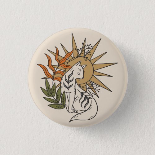 Mystic Sun Cat Lovers Art Pin Button