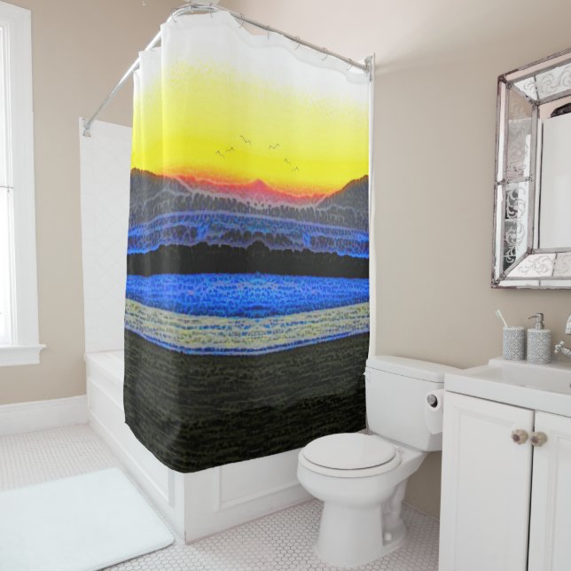 Mystic Sunset Double Vision Shower Curtain (In Situ)