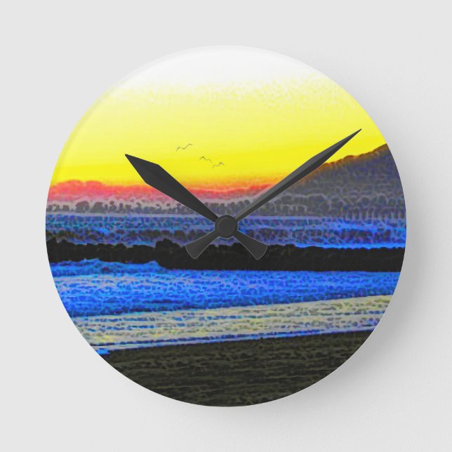 Mystic Sunset  Round Clock (Front)
