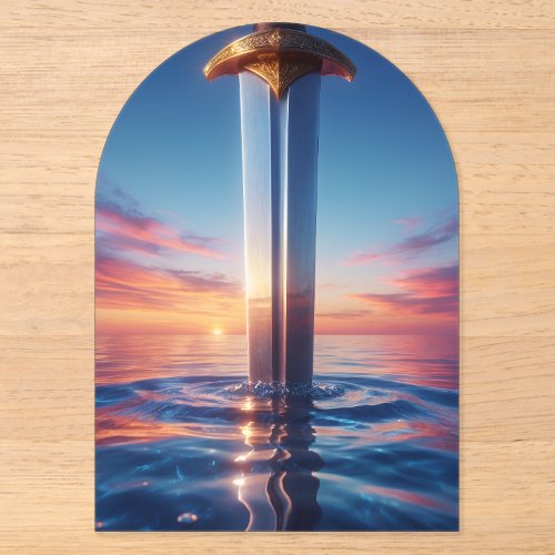 Mystic Sunset Sword Wall Art Acrylic Invitations