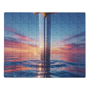 Mystic Sunset Sword Wall Art Jigsaw Puzzle