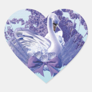 mystic swan heart sticker