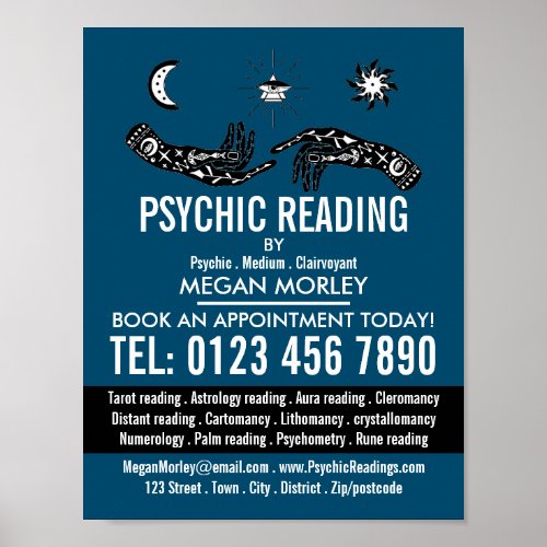 Mystic Symbols Psychic Reading Advertising Poster
