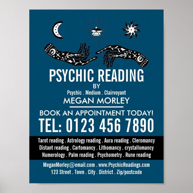 Mystic Symbols, Psychic Reading Advertising Poster (Front)