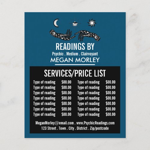 Mystic Symbols Psychic Reading Price List Flyer