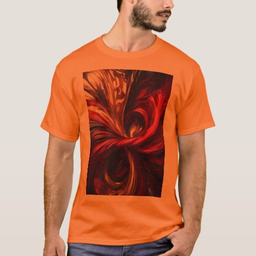 Mystic Symphony Red  Gold Elegance T_Shirt