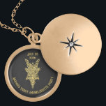Mystic Tarot  Bachelorette Party Gold Plated Necklace<br><div class="desc">Wear the magic close to your heart. This gold-plated round locket necklace features a sleek, celestial design inspired by tarot stars — a timeless token from Sarah’s unforgettable bachelorette night. Perfect for holding a message, or secret charm, this necklace blends mystic vibes with elegant simplicity. A beautiful bridesmaid gift or...</div>
