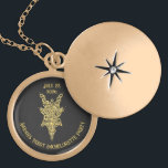 Mystic Tarot  Bachelorette Party Gold Plated Necklace<br><div class="desc">Wear the magic close to your heart. This gold-plated round locket necklace features a sleek, celestial design inspired by tarot stars — a timeless token from Sarah’s unforgettable bachelorette night. Perfect for holding a message, or secret charm, this necklace blends mystic vibes with elegant simplicity. A beautiful bridesmaid gift or...</div>