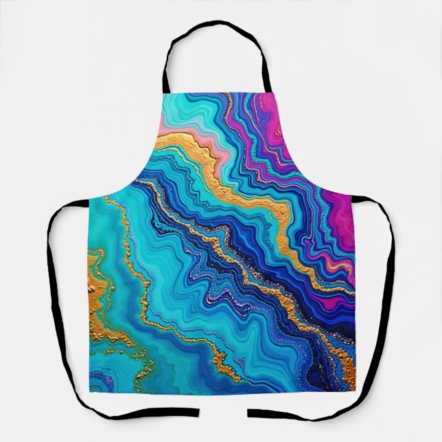 Mystic Teal & Gold Energy Apron (Front)