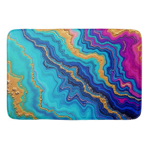 Mystic Teal & Gold Energy Bath Mat
