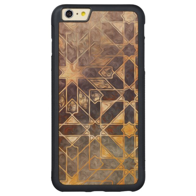 Mystic Tiles I Carved Wood iPhone Case (Back)
