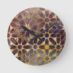 Mystic Tiles I Round Clock