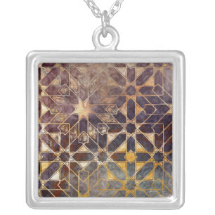 Mystic Tiles I Silver Plated Necklace