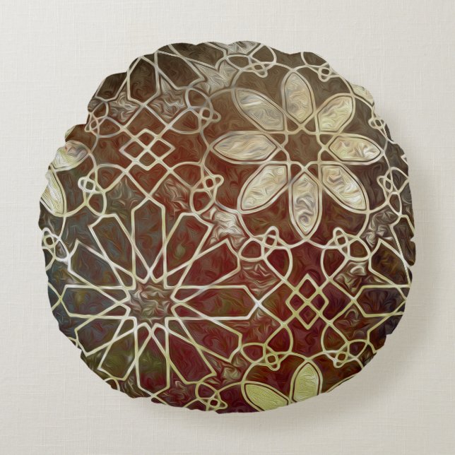 Mystic Tiles II Round Pillow (Front)