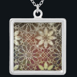 Mystic Tiles II Silver Plated Necklace<br><div class="desc">Patterns</div>