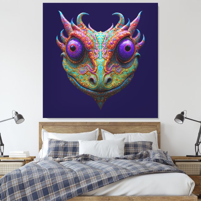 Mystic Toad/Gecko/Frog Canvas Print (Insitu(Bedroom))