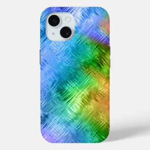 Mystic Topaz Blue Glassy Texture iPhone 15 Case