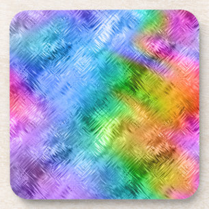 Mystic Topaz Blue Glassy Texture Drink Coaster