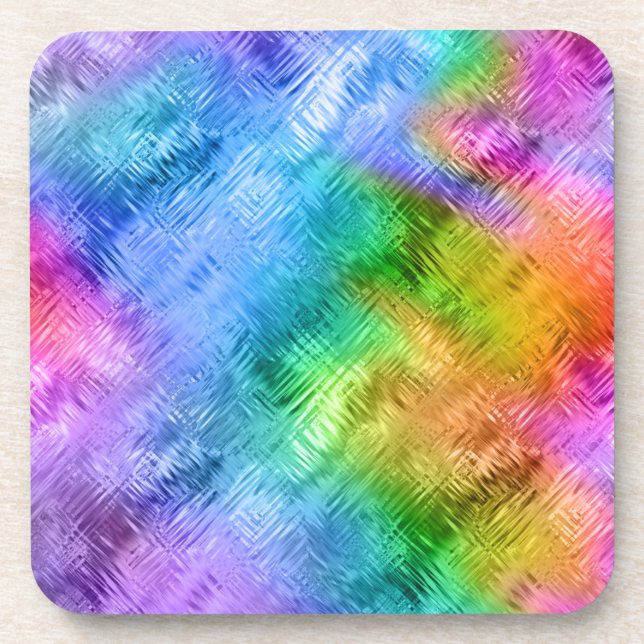 Mystic Topaz Blue Glassy Texture Drink Coaster (Front)