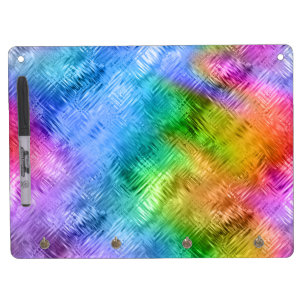 Mystic Topaz Blue Glassy Texture Dry Erase Board With Keychain Holder
