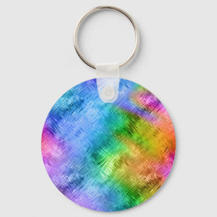 Mystic Topaz Blue Glassy Texture Keychain