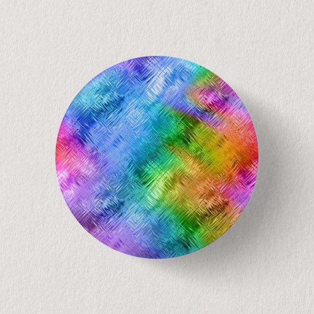 Mystic Topaz Blue Glassy Texture Pinback Button (Front)