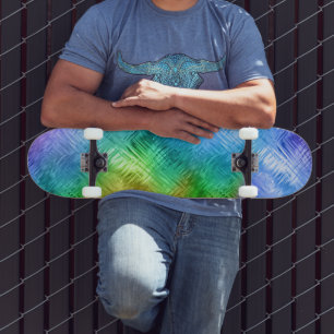 Mystic Topaz Blue Glassy Texture Skateboard Deck