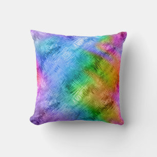 Mystic Topaz Blue Glassy Texture Throw Pillow