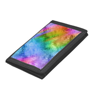 Mystic Topaz Blue Glassy Texture Tri-fold Wallet