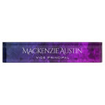 Mystic-Topaz Desk | Blue Pink Purple Ombre Chic Nameplate
