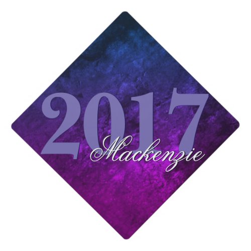 Mystic_Topaz Grad  Year Blue Pink Purple Ombre  Graduation Cap Topper