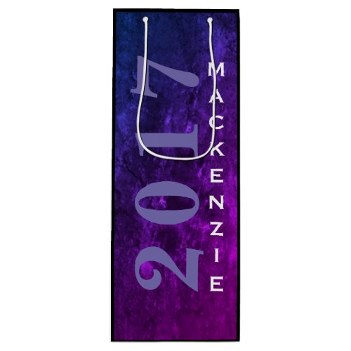 Mystic_Topaz Grad  Year Blue Pink Purple Ombre  Wine Gift Bag