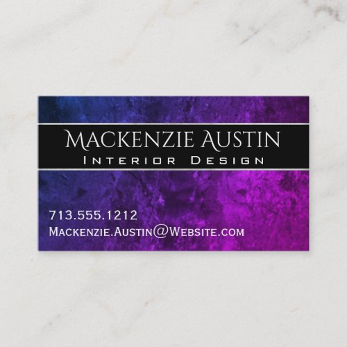 Mystic_Topaz Office  Chic Blue Purple Pink Ombre Business Card