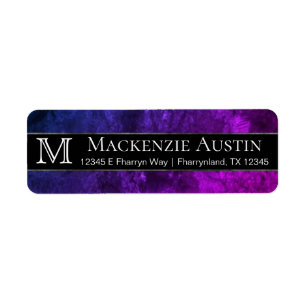 Mystic-Topaz Office   Monogram Purple Pink Blue Label
