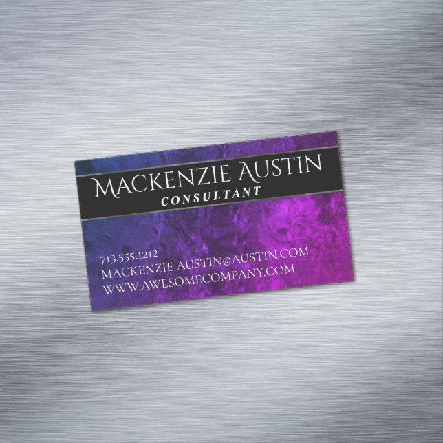 Mystic-Topaz Ombre | Blue Purple Pink Branding Business Card Magnet (In Situ)
