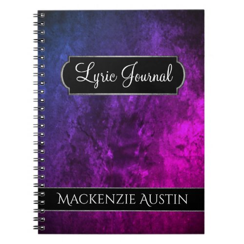 Mystic Topaz  Pink Blue Purple Ombre Lyric Notebook