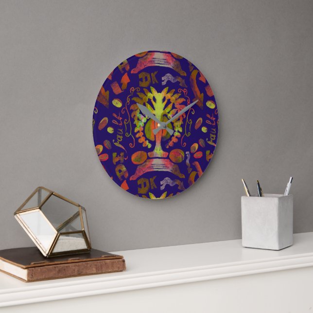"Mystic Tree of Life – Folk Art Pattern"Wall Clock (Office)