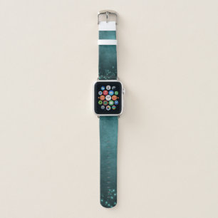 Mystic Twilight Stars Deep Teal Green Neon Glow Apple Watch Band